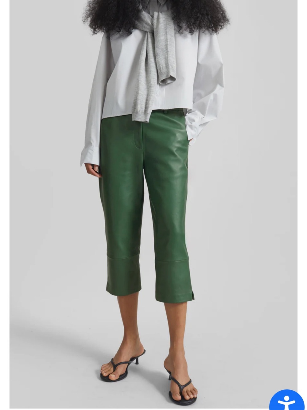 Frankie Shop Lior Leather Capri Pants NWT